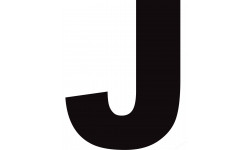 Lettre J noir sur fond blanc (20x16.7cm) - Autocollant(sticker)